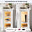 72" Electric Fireplace with Mantel and Cabinets, Fireplace TV Stand for TVs up to 80", LED Light & Power Outlet, 3-Side Glass Realistic Flame Insert Heater for Living Room Bedroom, white-1355079338