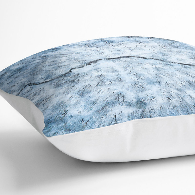 Passing by the Forest Cushion with Filling, 40cm H x 40cm W x 15cm D, White