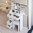 29.2-Inch Left Drawer Desktop Dressing Table + Padded Stool,Extra Large Right Sliding Mirror-1120533113