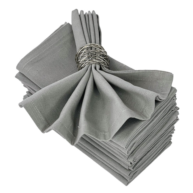 Serviette carrée 100% coton Taoran, gris
