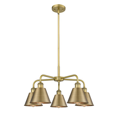 Lustre à 5 lumières en acier à intensité variable Allare