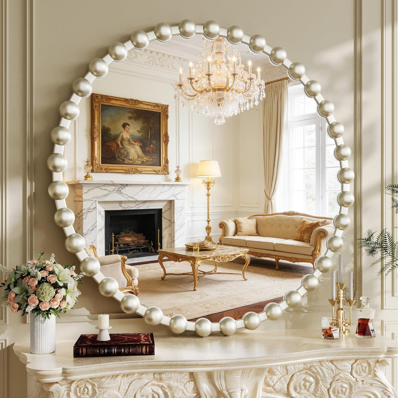 Miroir de salle de bain, Argent, 36 po x 36 po