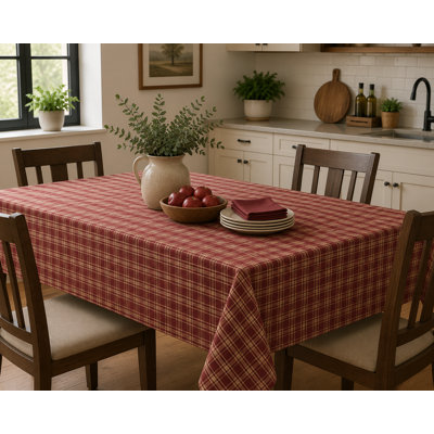 36"x36" Sq. Paprika-Check Pattern Tablecloth