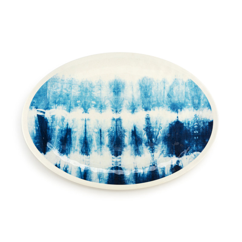 Indigo Large Melamine Oval Platter - 20X14in