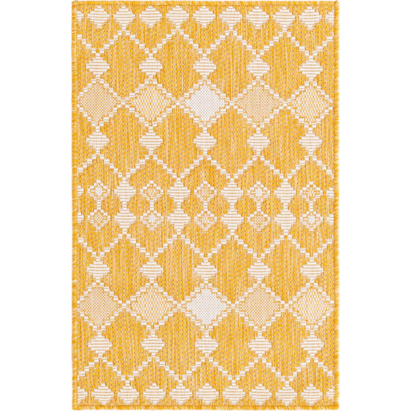 Artressia Geometric Indoor / Outdoor Rug, Rectangle 3' x 5'3"