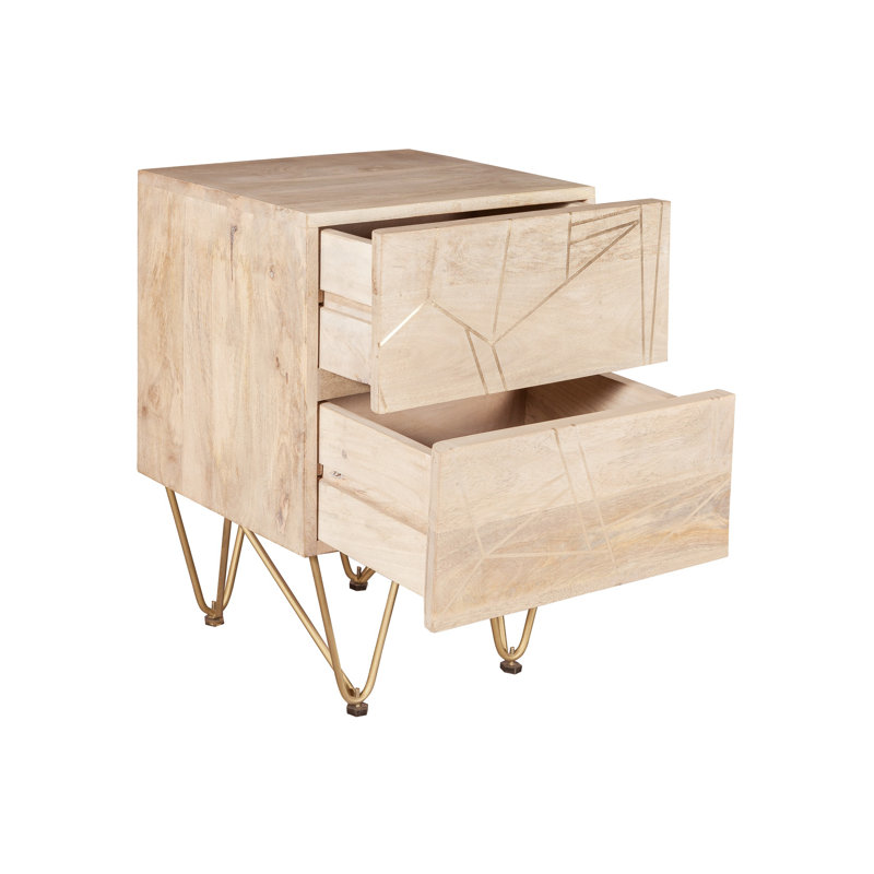 Rosenkranz Side Table with Storage, Light Natural