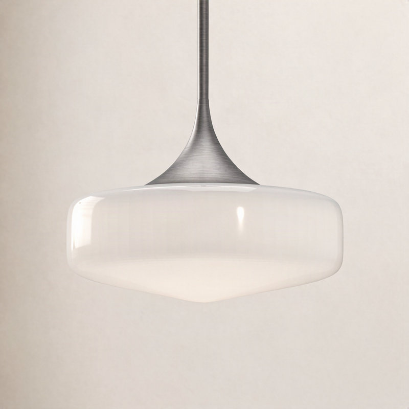 Luminaire suspendu simple à 1 lumière Lincoln, Nickel brossé