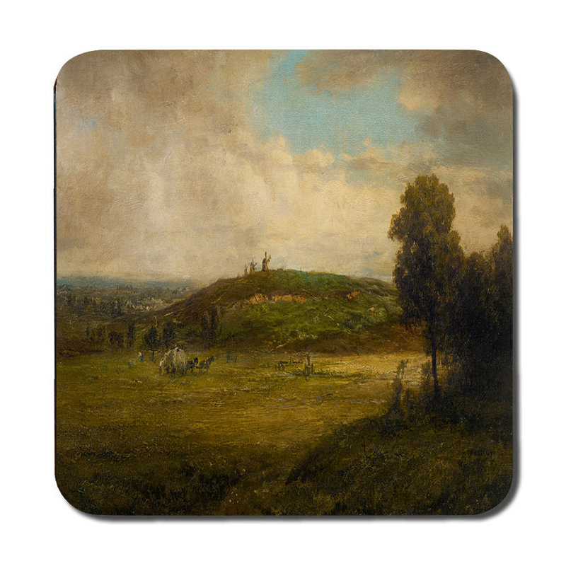 Forest Landscape Placemat And Coaster Set With Rustic Cabin Scene
