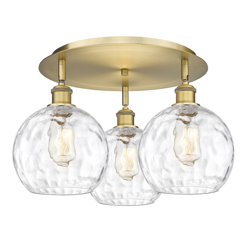 Ambrosane Glass Flush Mount, Brushed Brass
