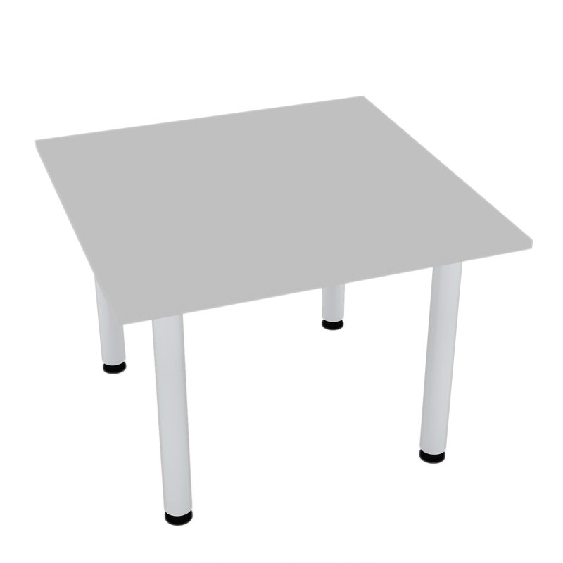 Table de conférence Parinka, L 42 po x l 42 po, Brouillard gris, Argent argent