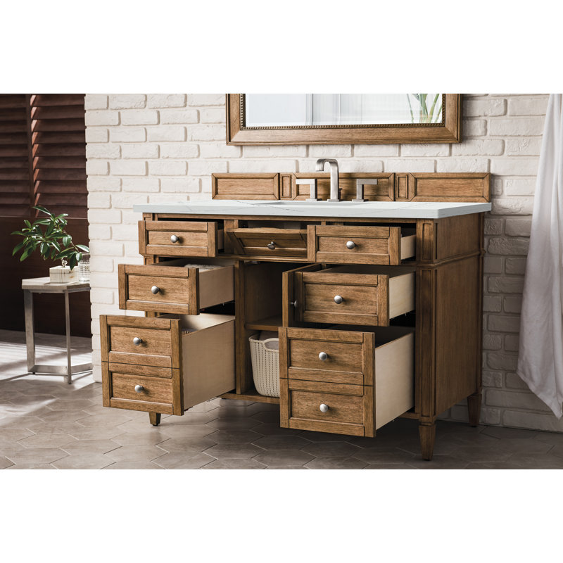 Brittany 48 in. Single Vanity, Saddle Brown, Ethereal Noctis