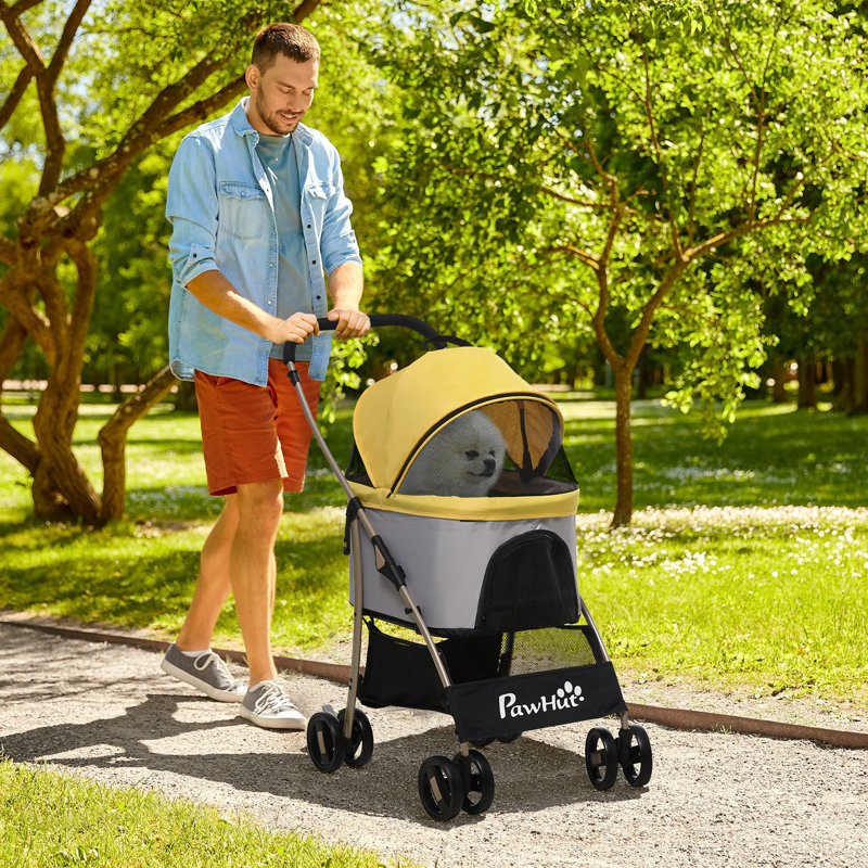 Poussette standard pliante, Jaune