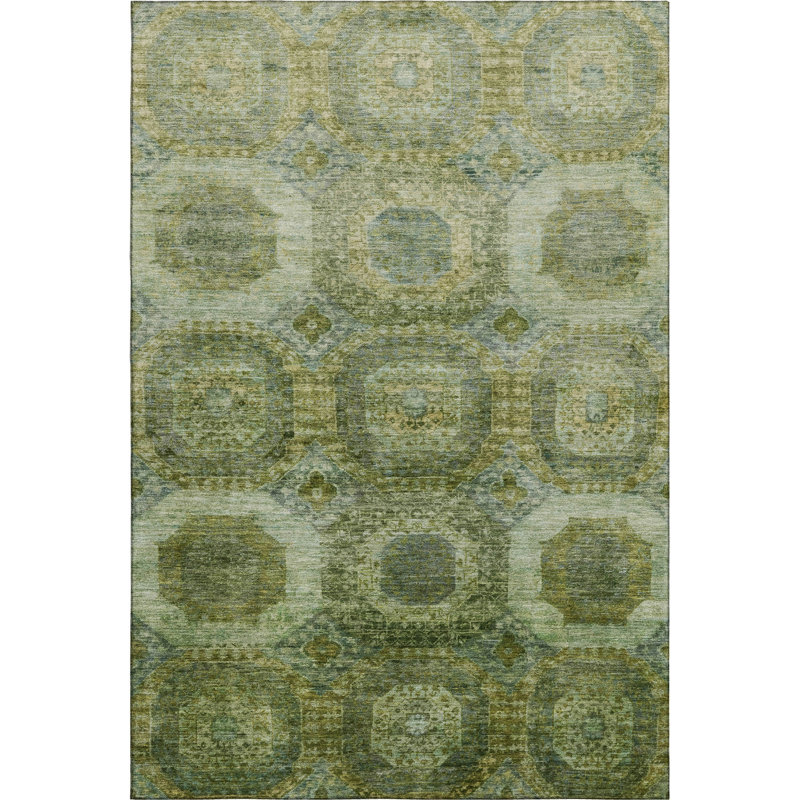 Premium Machine Washable Ralston AMF1944 Panels Rug, Rectangle 10' x 14'