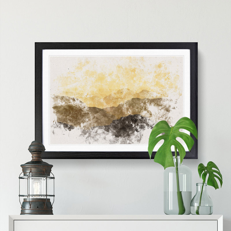 Layers of Mountain - Picture Frame Painting Print, Black Framed, 62cm H x 87cm W x 2cm D
