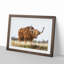 Majestic Highland Cow in Abstract - Framed Print-55576718-55576719
