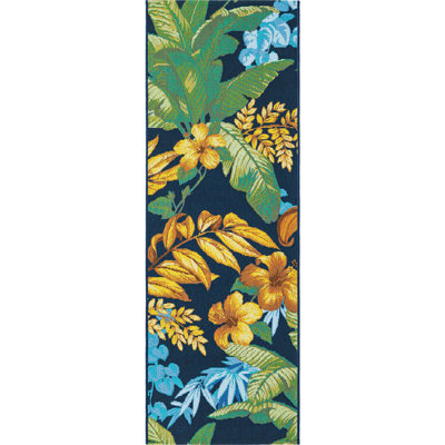 Tapis bleu iris pour l'extérieur