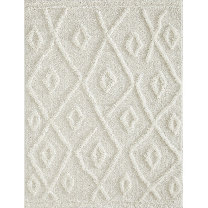Tapis d'intérieur en polyester tissé à la machine Iqlas, Rectangle 7 pi 10 po x 9 pi 10 po