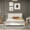 Lit à panneaux Roundhill Furniture Realynn, finition blanc cassé