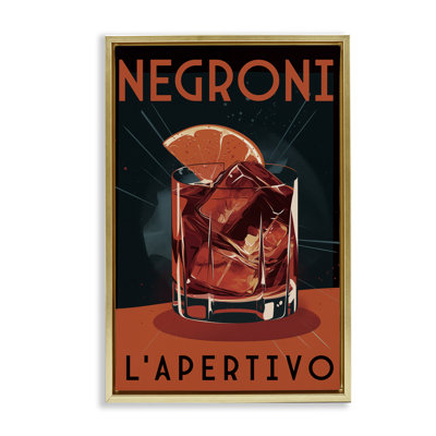 Cadre flottant rétro Mid-Century Negroni Drink, design par Andreas Magnusson