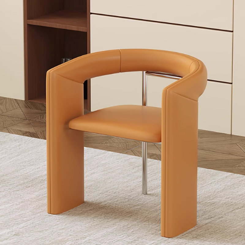 Modern Simple Useful Dining Table Set, Black, 29.52"H x 70.86"L x 35.43"W, Orange
