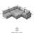 Kessi 6-Piece Upholstered Modern Chenille Fabric Modular Sectional Sofa With Ottoman-1559439477