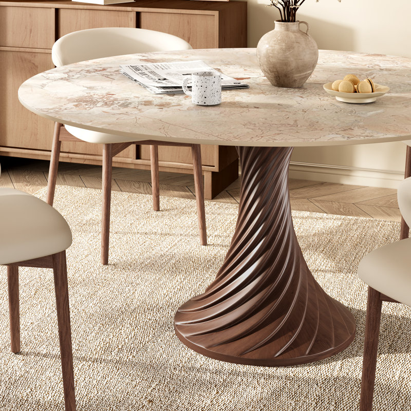 Table de salle à manger Modern, 29.5" H x 39" W x 39" D, Pastelle / noyer foncé