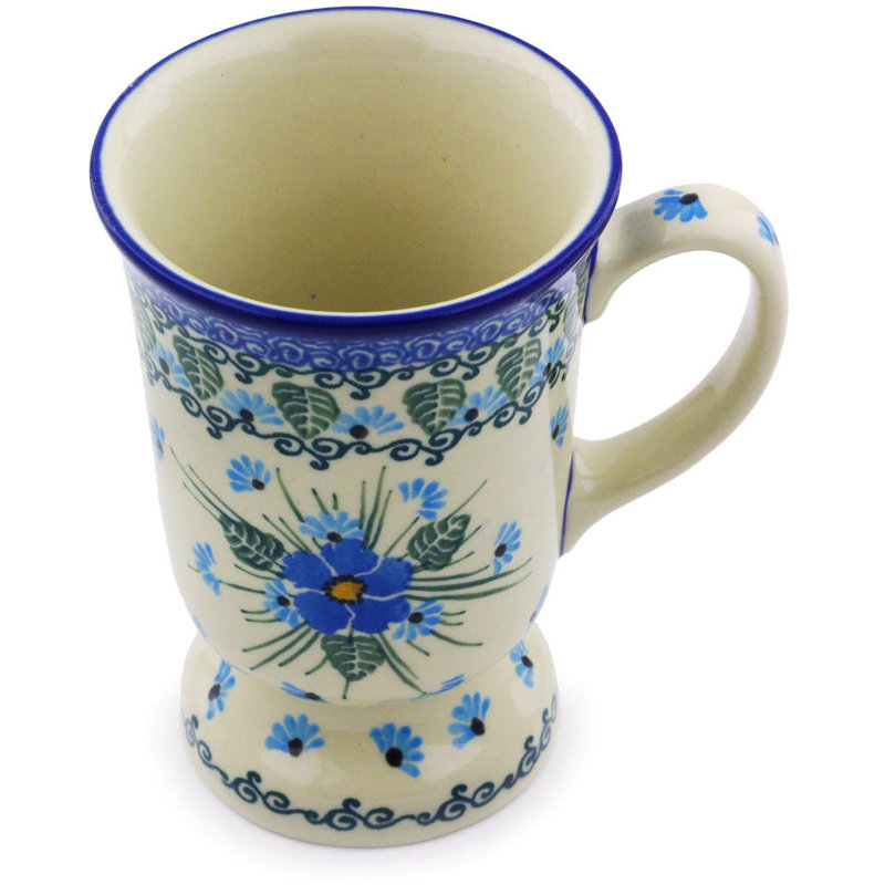 Forget Me Not Handmade Stoneware Coffee Mug