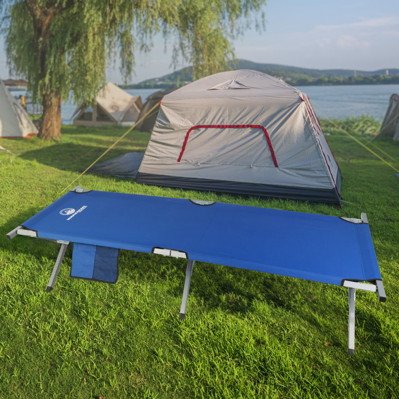 Lit de camp pliable portatif Wakeman - lit de camp pour adultes avec structure durable, Bleu