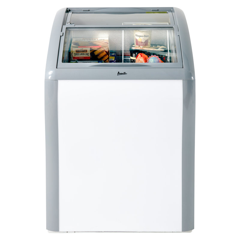 Compact White Glass Top Commercial Refrigerator Freezer