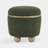 Round storage stool with cushioned seat