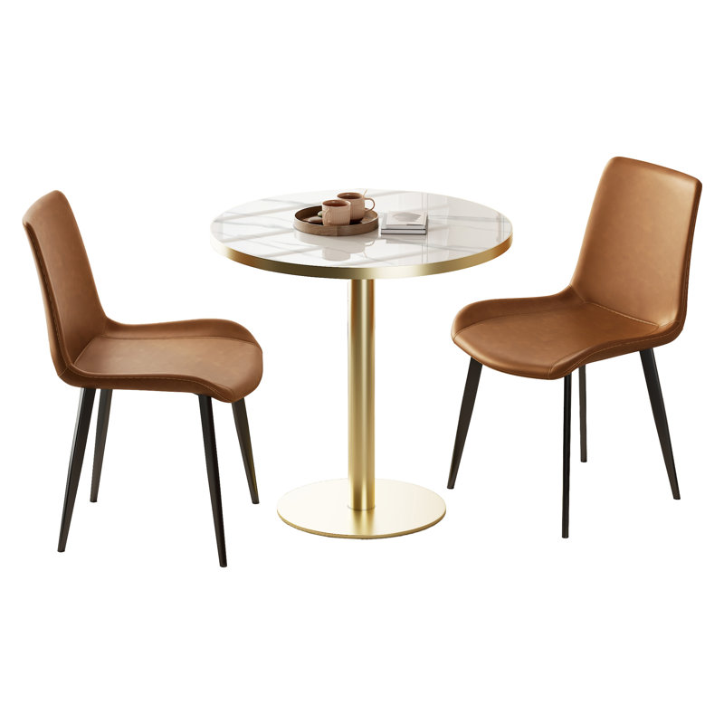 Table bistro 31,5 pouces avec plateau en faux marbre seulement la table, sans chaises.