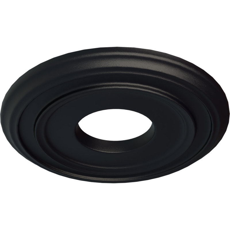 Endurathane Classic Ceiling Medallion, 12 3/8"OD x 4"ID x 1 1/8"P (Fits Canopies up to 7 1/4"), Hand-Painted Steel Gray Finish