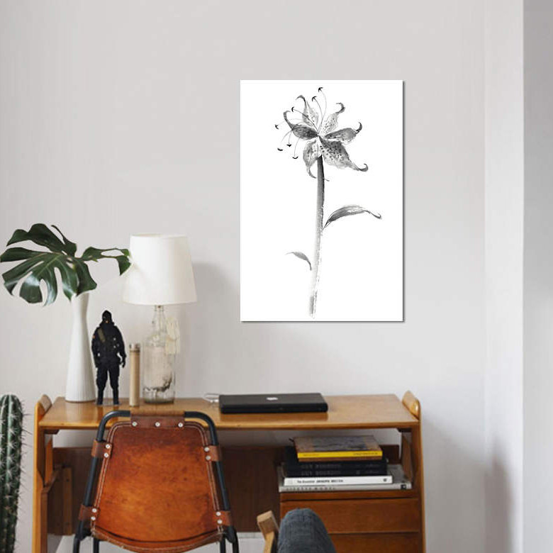 « ink tiger lily », impression sur toile, H 40 po x l 26 po x P 1,5 po, Toile tendue, Pas de tapis