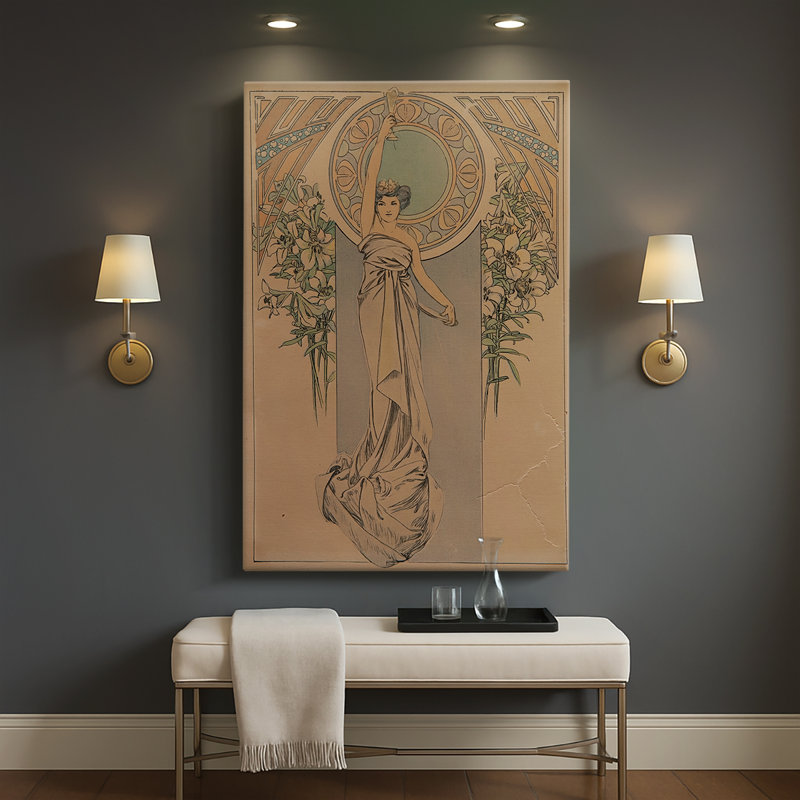Carte de menu - Toile tendue avec châssis par Alphonse Mucha, 32 x 48