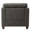 Chaise d'appoint polyvalente gris anthracite avec 3 coussins et garniture cloutée élégante
