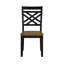 Ensemble de 2 chaises d'appoint Teny, dossier en treillis, siège à comptoir, brun et noir
