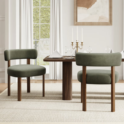 Chaise d'appoint rembourrée en bois massif