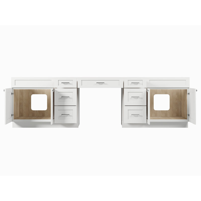 Base de meuble-lavabo double 120 po seulement, Blanc