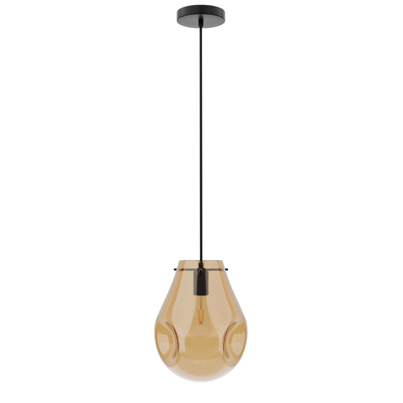 Luminaire suspendu réglable à 1 lumière E26 en verre texturé à intensité variable