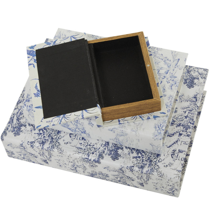 3 - Piece Book Box, Blue