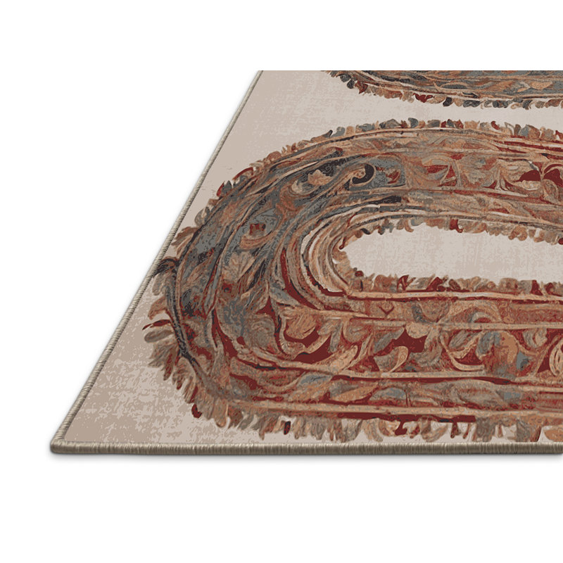 Tapis brun soyeux et moelleux, Rond 3 pi