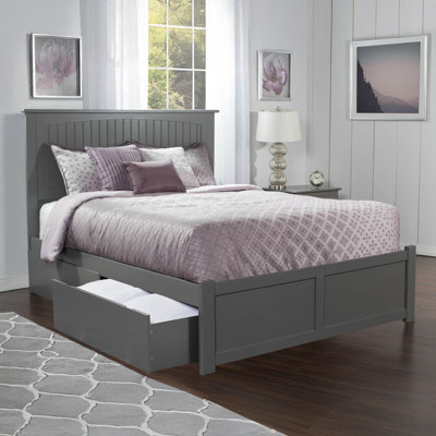 Kindig Solid Wood Storage Platform Bed with Panel Footboard and Storage Drawers