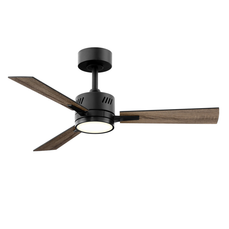 42" Ceiling Fan with 3CCT LED Lights & Remote, 6-Speed, Reversible Quiet DC Motor, Black