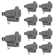 2 Prong To 3 Prong Grounding Adapter Outlet, Grey（10 Pack)