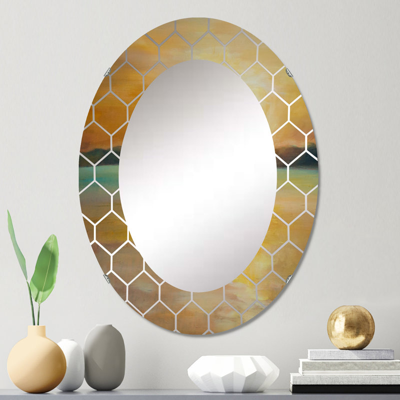 Miroir mural Coastal, jaune Sunset Horizon, 30 po x 20 po