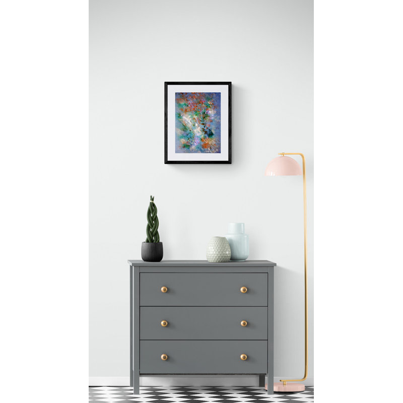Abstract Composition 1008 Print by Angel Estevez, Black Framed Paper, 20" H x 16" W