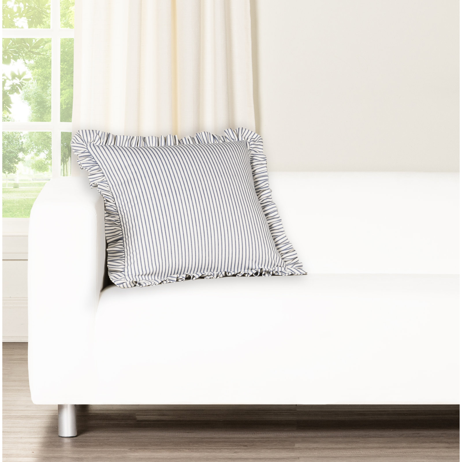 20" x 20" Cotton Throw Pillow, Polyester, Blue