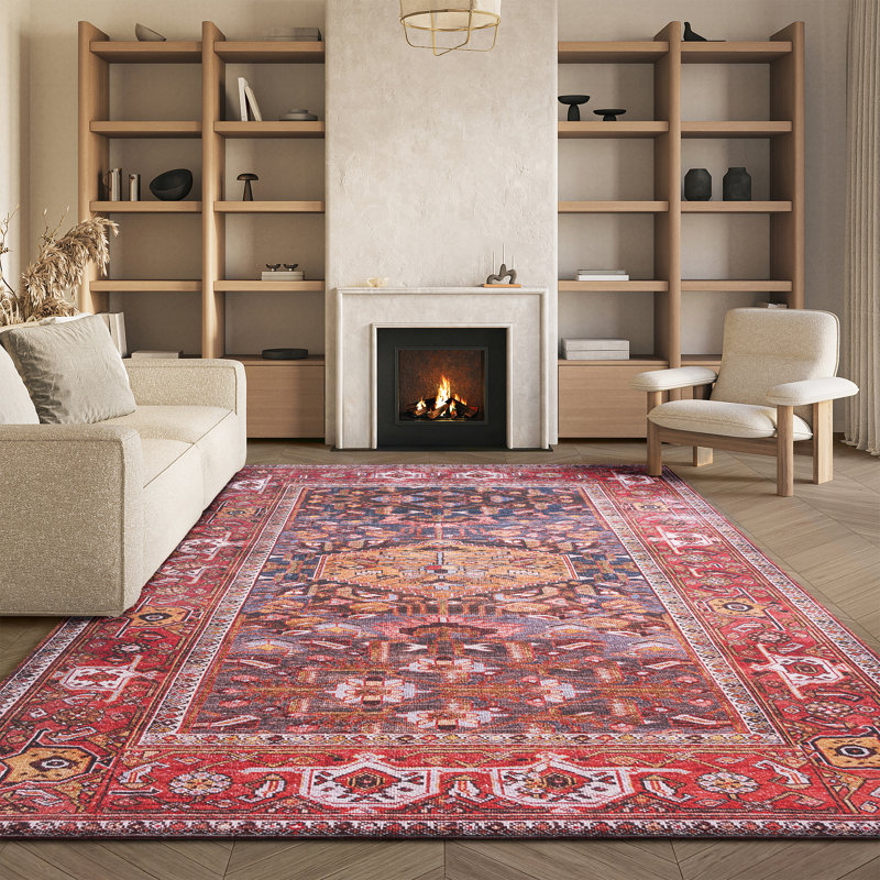 Tucson Villegas Oriental Machine Washable Non-Slip Area Rug, Rectangle 274cm x 366cm