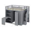 Lit mezzanine avec garde-robe, bureau et tablettes-1175811251