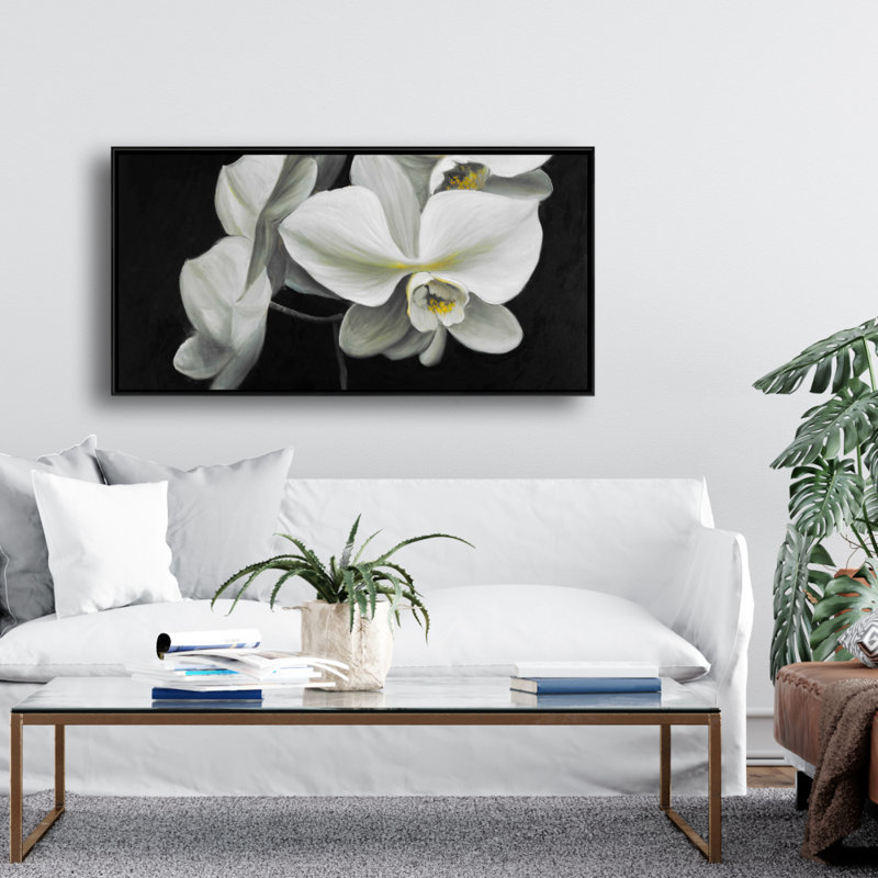 White orchids - 24"x48" Framed canvas